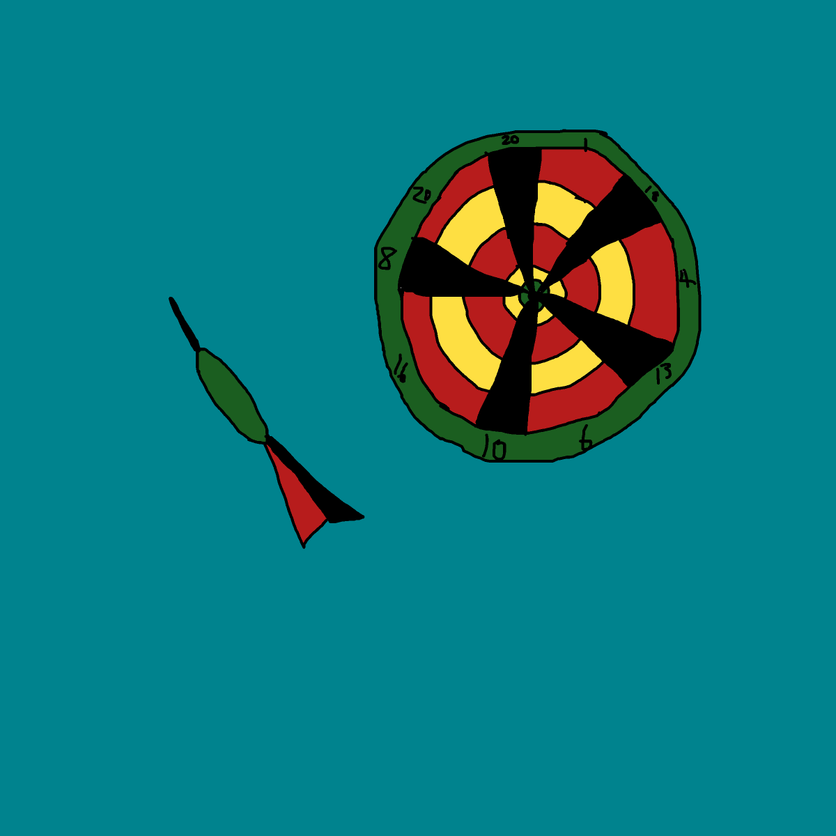 Dart Game drawing by krissywissy