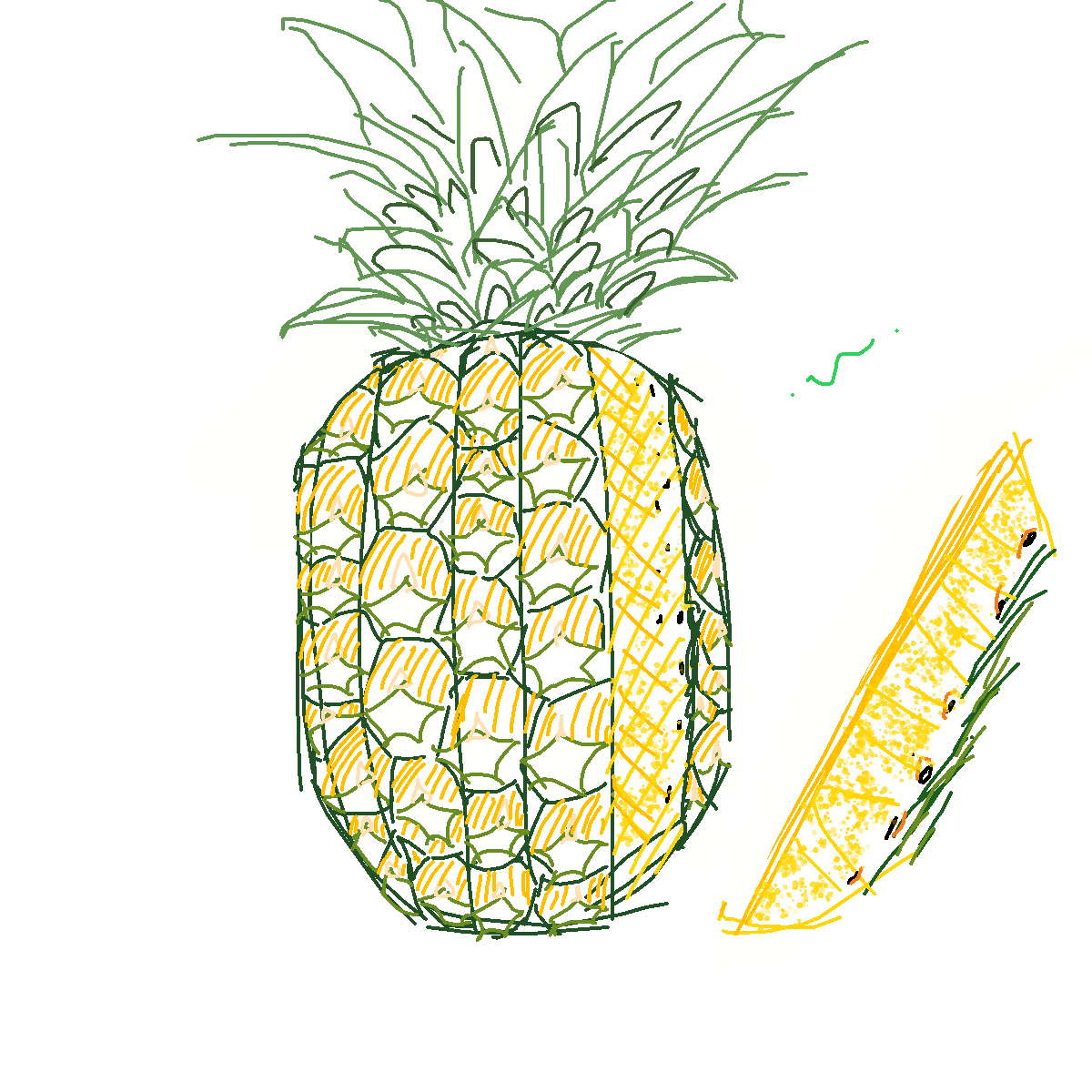 Pineapple drawing by nammy