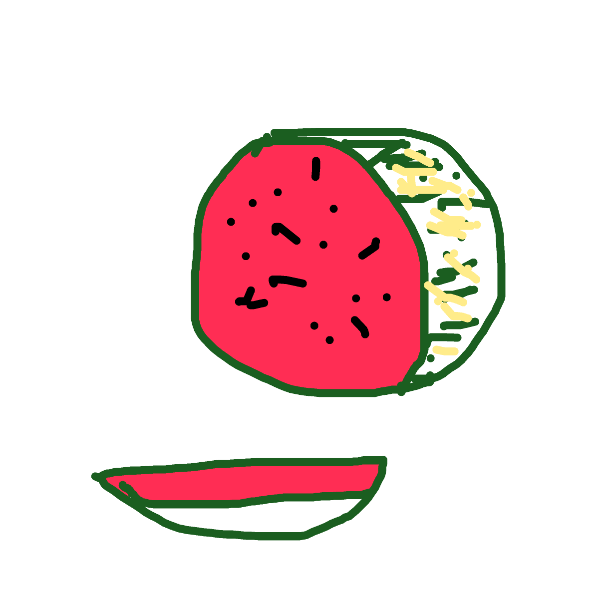 Watermelon drawing by delta-hyper-spire