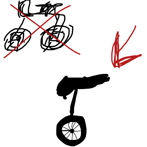 Unicycle drawing by babitheartist