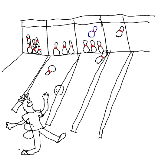 Bowling drawing by sappageti spagliato
