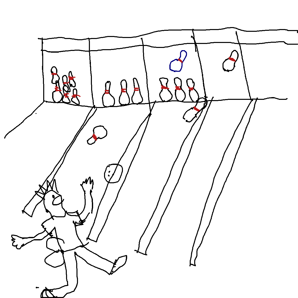 Bowling drawing by sappageti spagliato