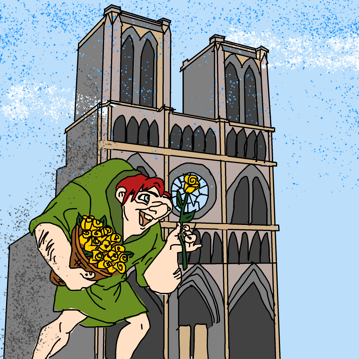 Notre Dame drawing by larry
