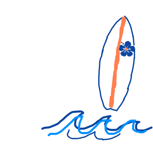 Surfboard drawing by paigey-doodle
