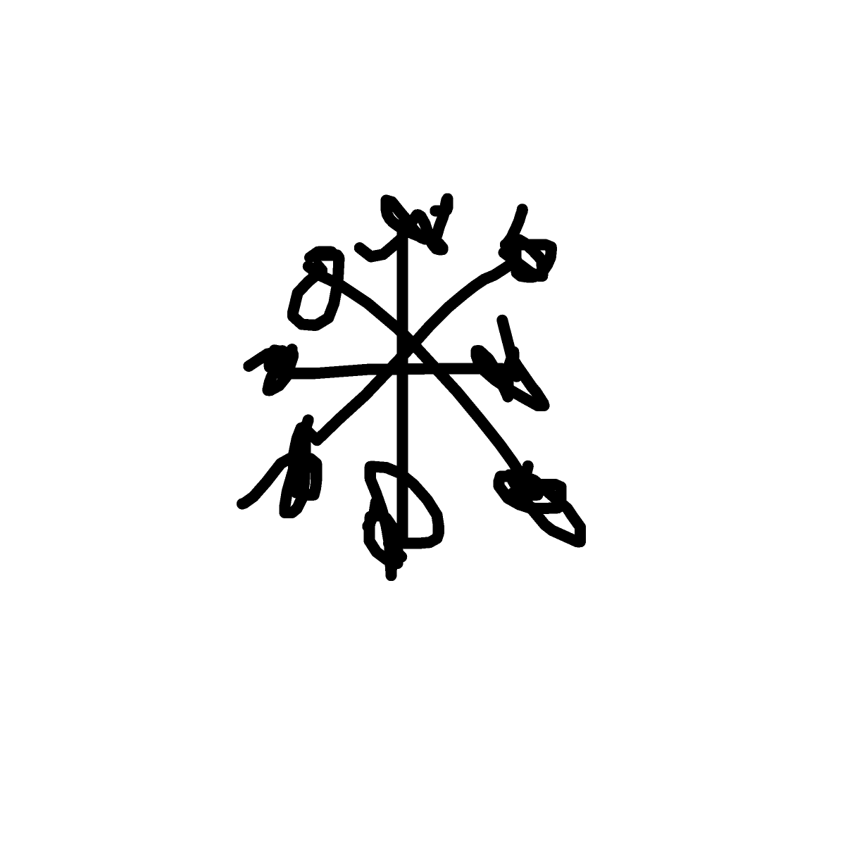 Snowflake drawing by butter