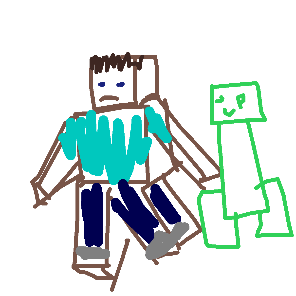 Steve drawing by hen