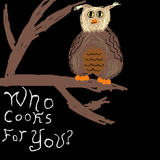Owl drawing by pancakes palette