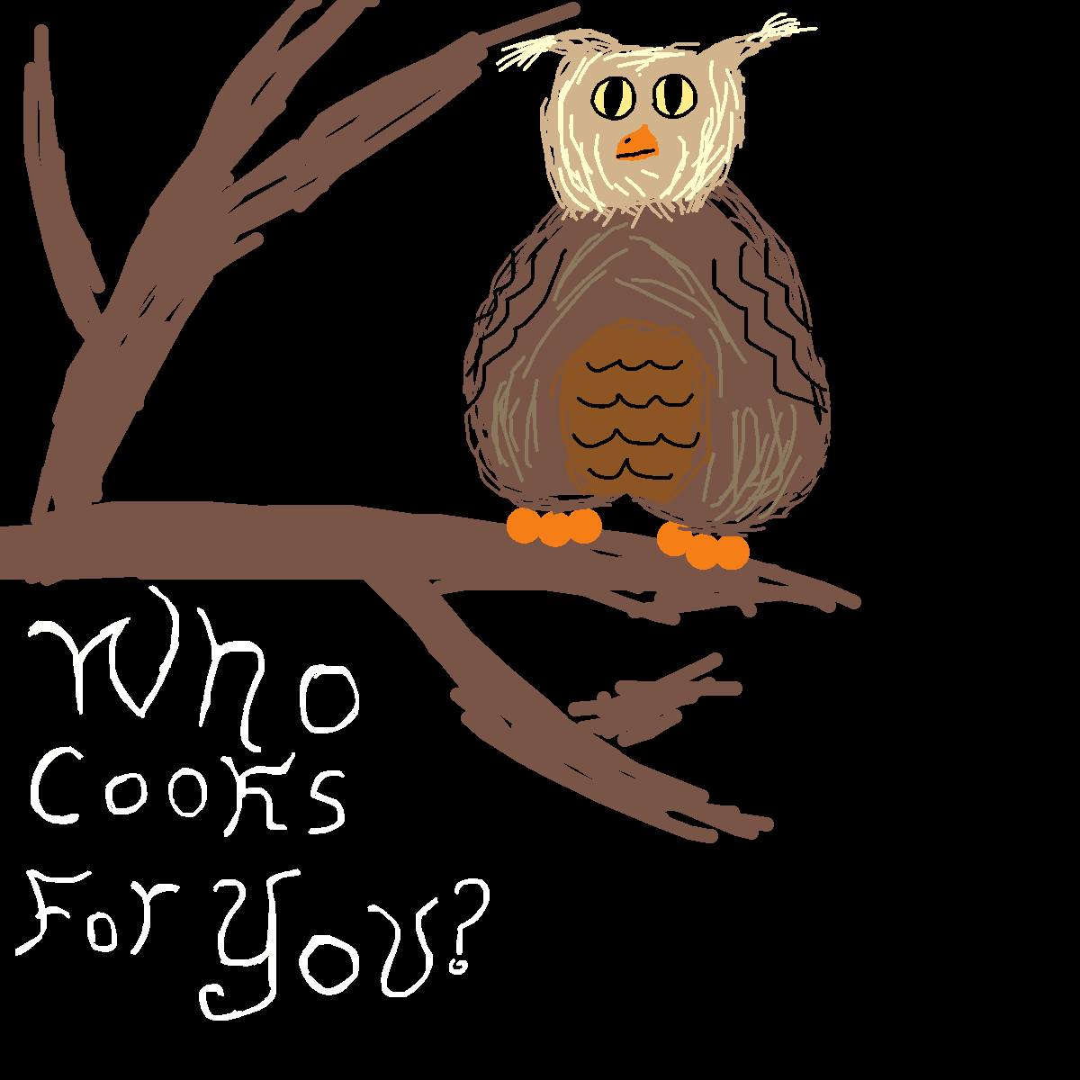 Owl drawing by pancakes palette