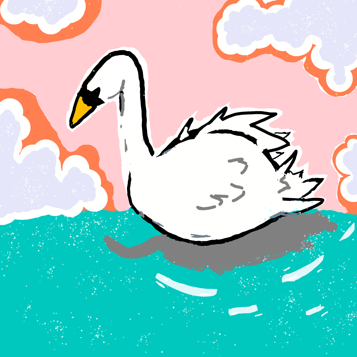 Swan drawing by rogueX