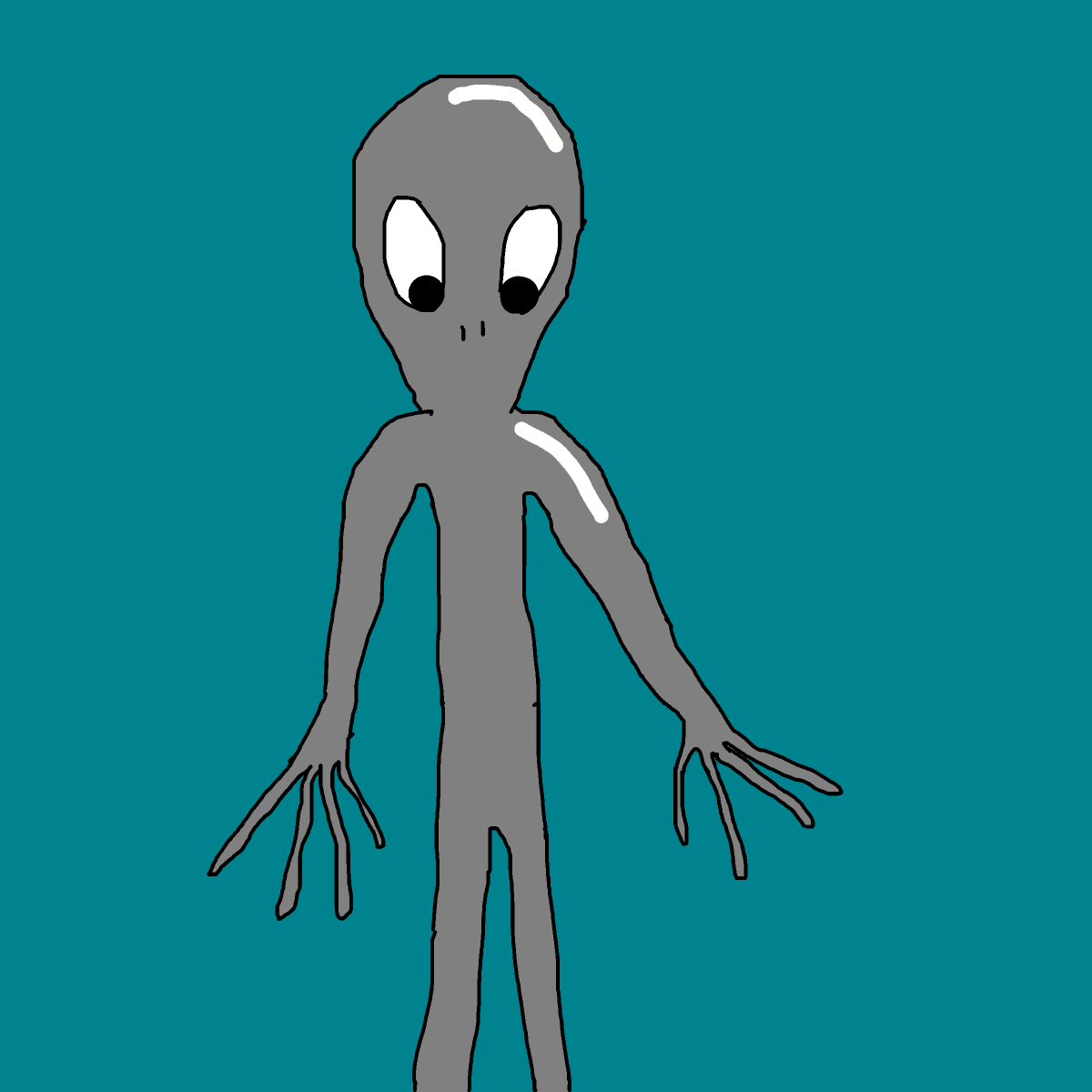 Grey Alien drawing by krissywissy