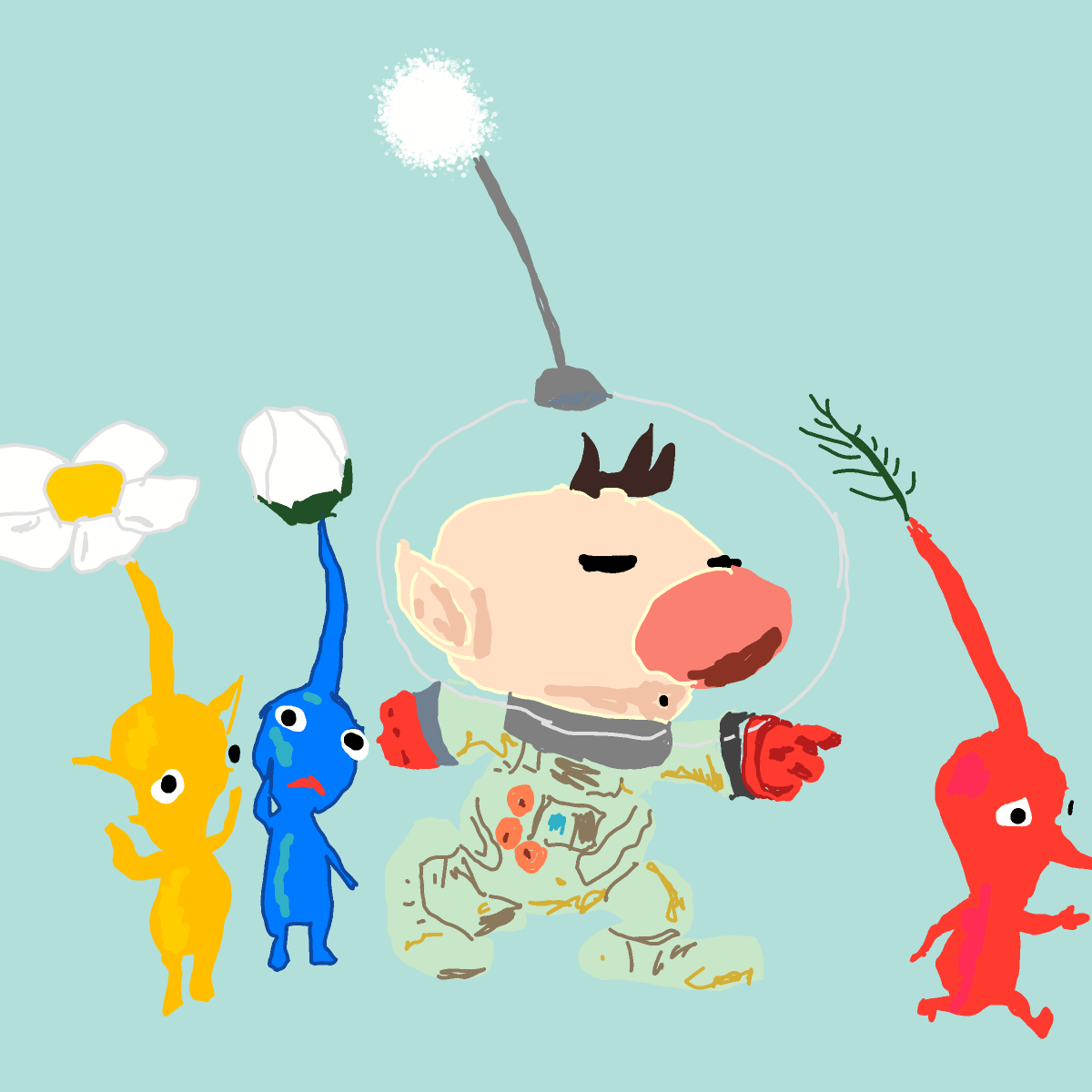Pikmin drawing by Guardianoflives