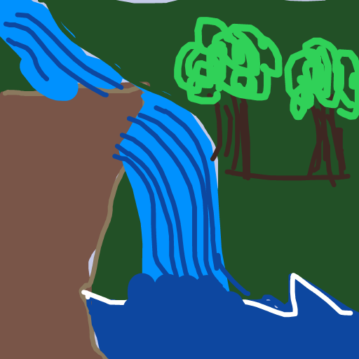 Waterfall drawing by oxox