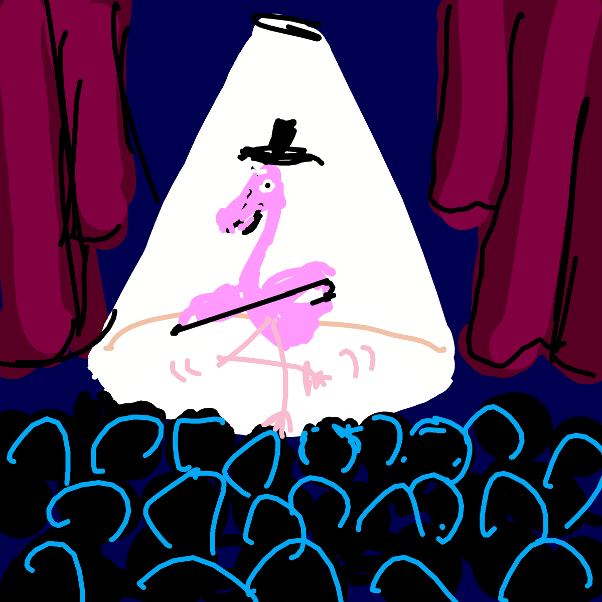 Dancing Flamingo drawing by just-ebony-code