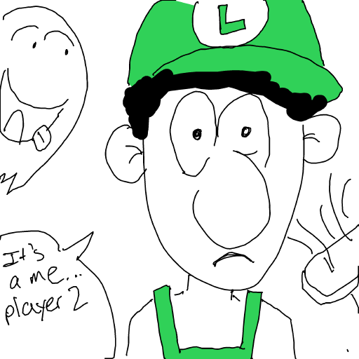Luigi drawing by mike_eff