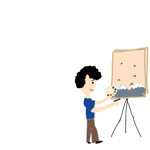 Bob Ross drawing by clear-cyan-drive