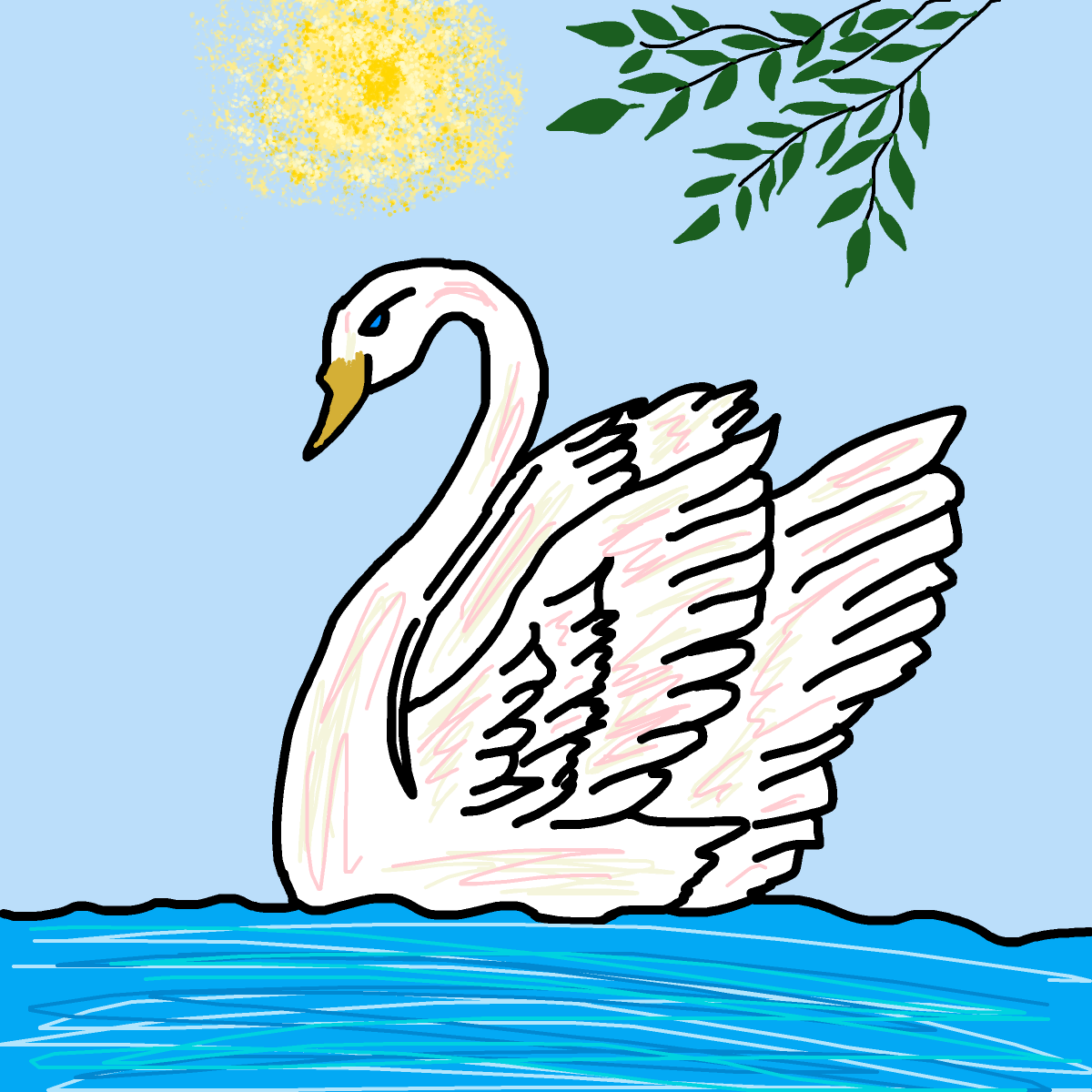 Swan drawing by monthra