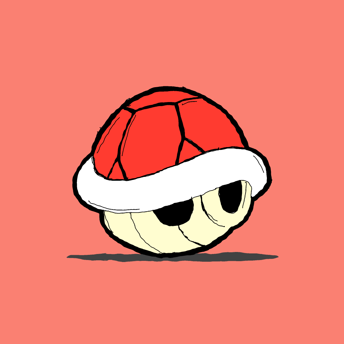 Red Shell drawing by Guardianoflives