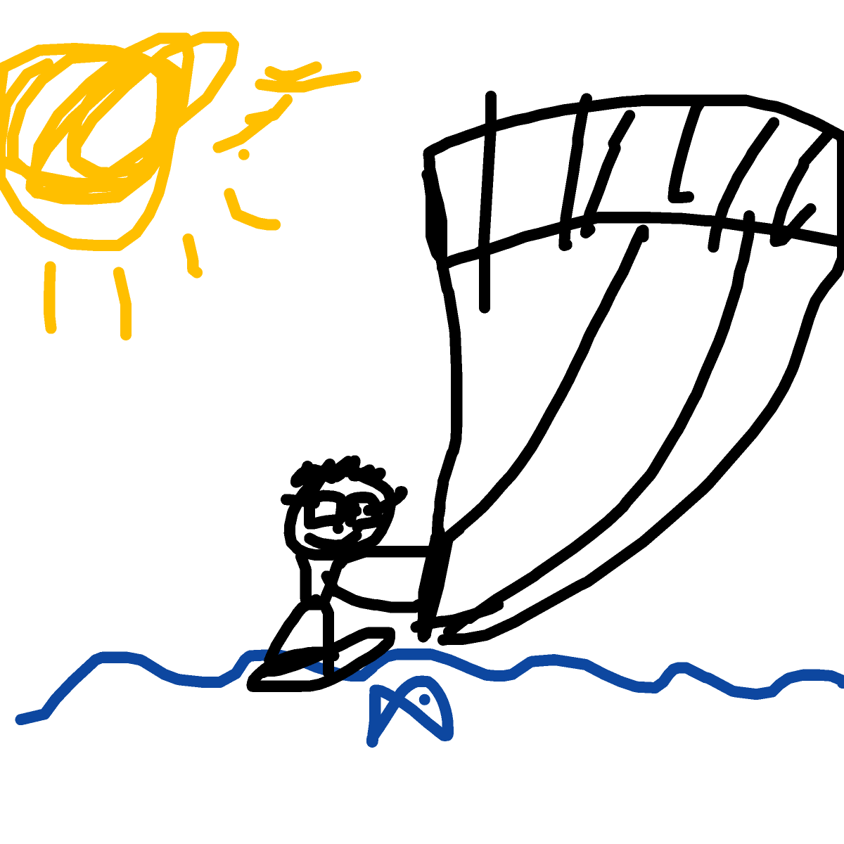 Kitesurf drawing by mathioss