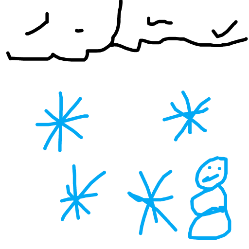Snow drawing by juice