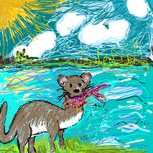 Weasel drawing by Bridgitte