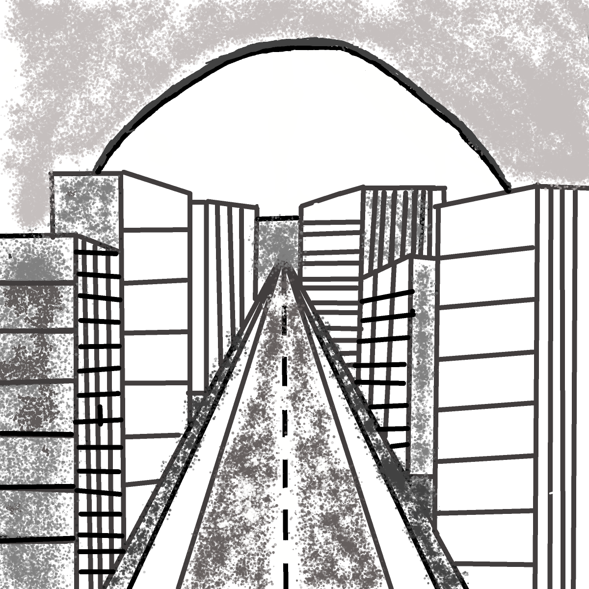 Skyline drawing by pinkpoo