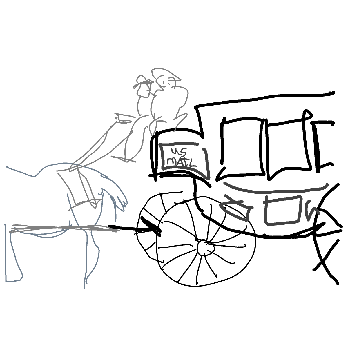 Stagecoach drawing by zinc-solo-artist