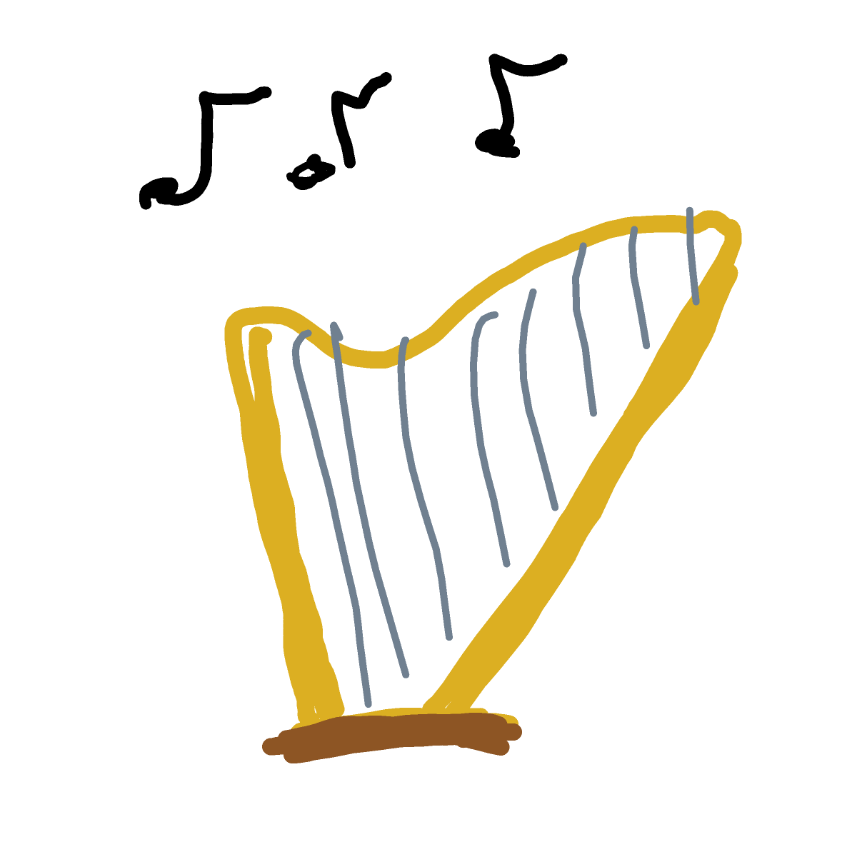 Harp drawing by grape-hard-shield