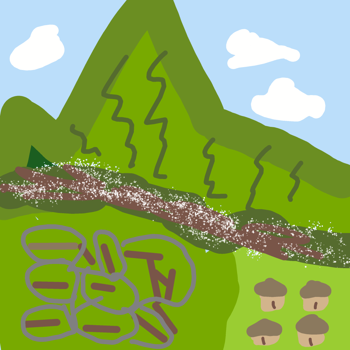 Machu Picchu drawing by Fih