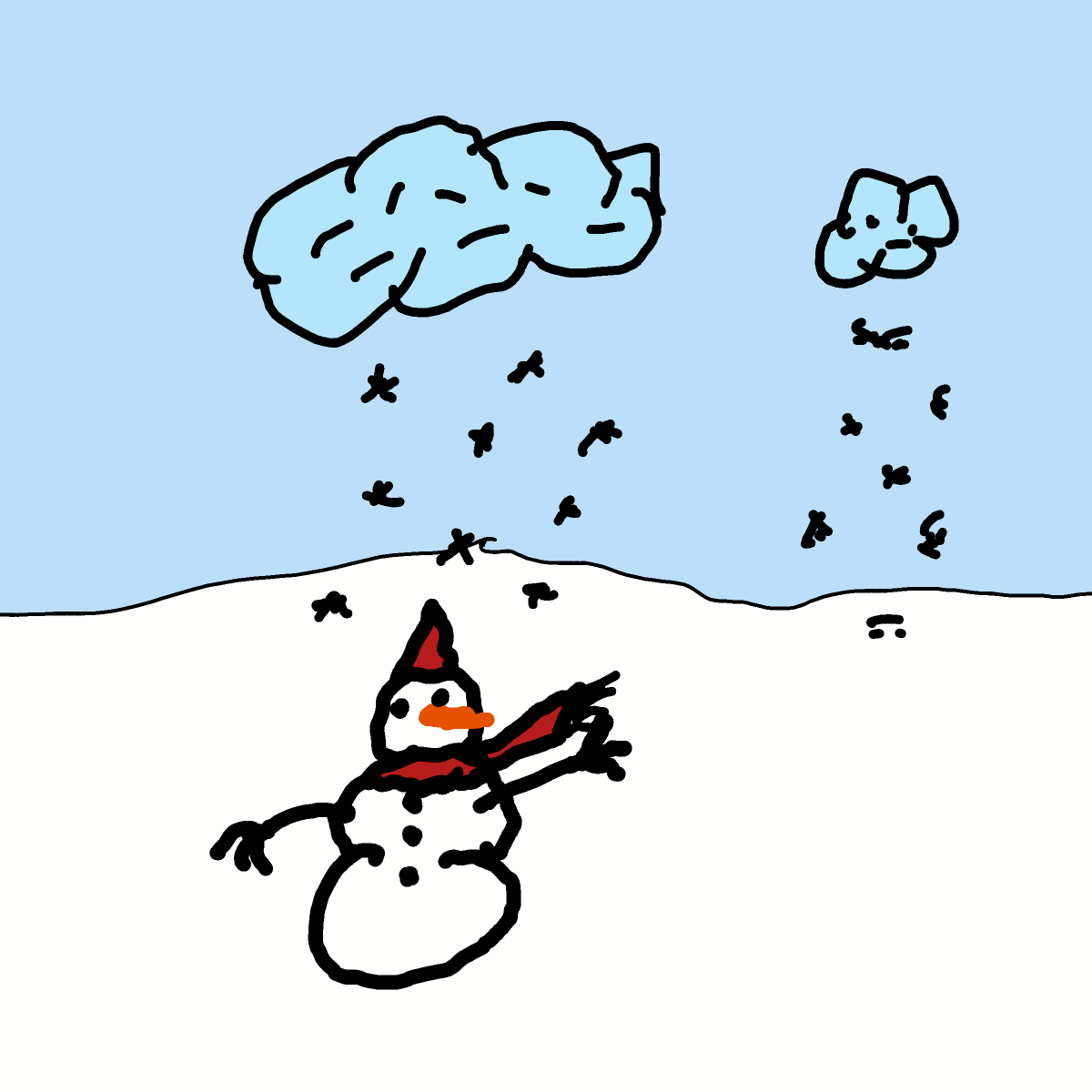 Snowman drawing by soft-blue-storm