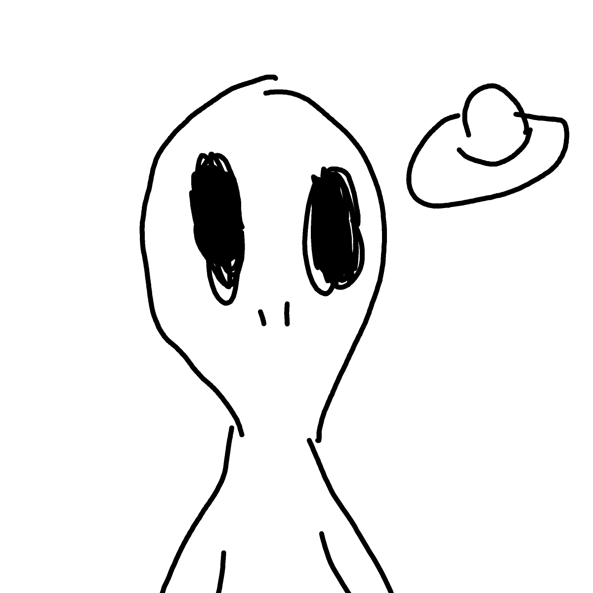 Grey Alien drawing by chaddyboyyo
