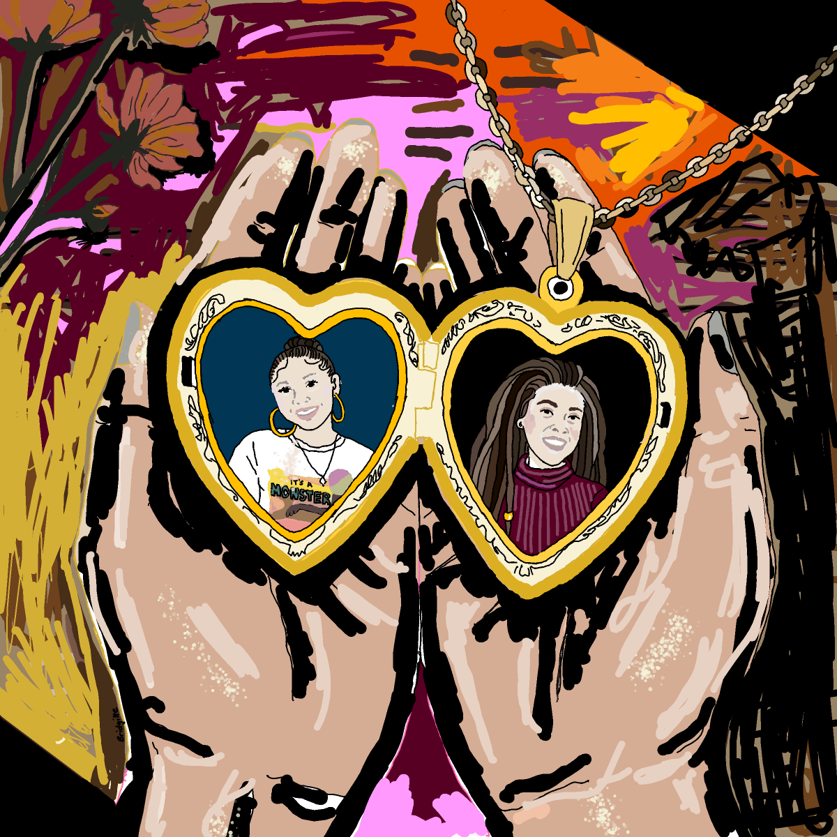 Locket drawing by Bridgitte