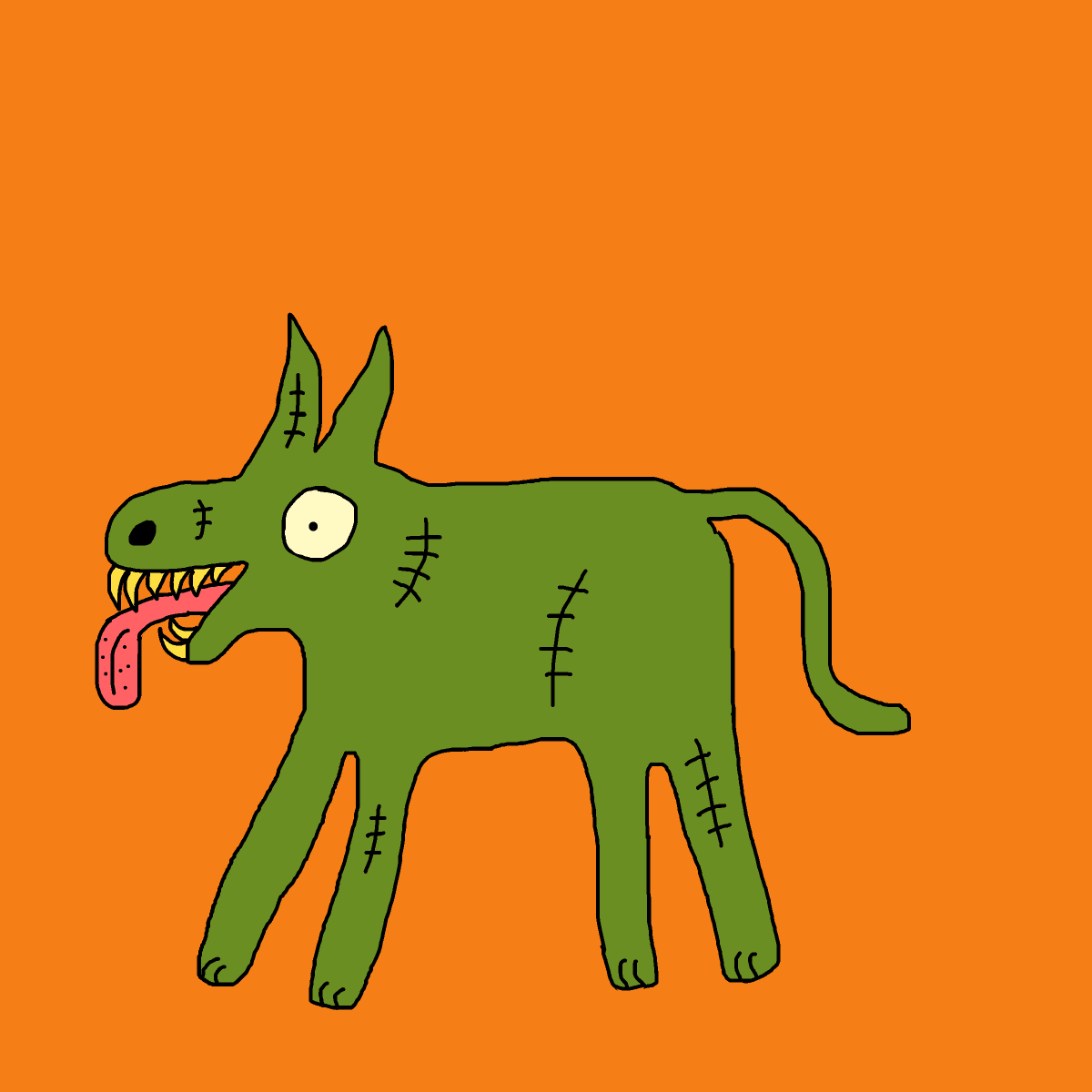 Zombie Dog drawing by krissywissy