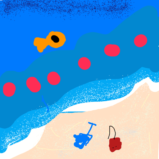 Beach drawing by Poppy