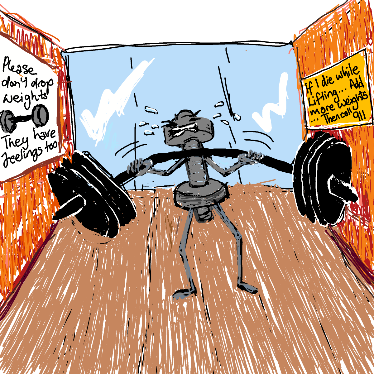 Dumbbell drawing by Bridgitte