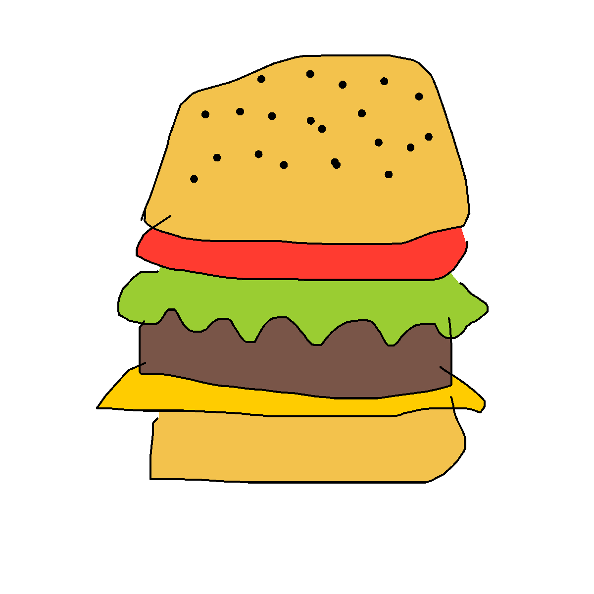 Hamburger drawing by holy-swift-might