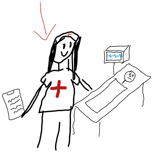 Nurse drawing by Nuss