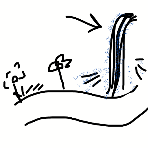 Waterfall drawing by true-near-creator