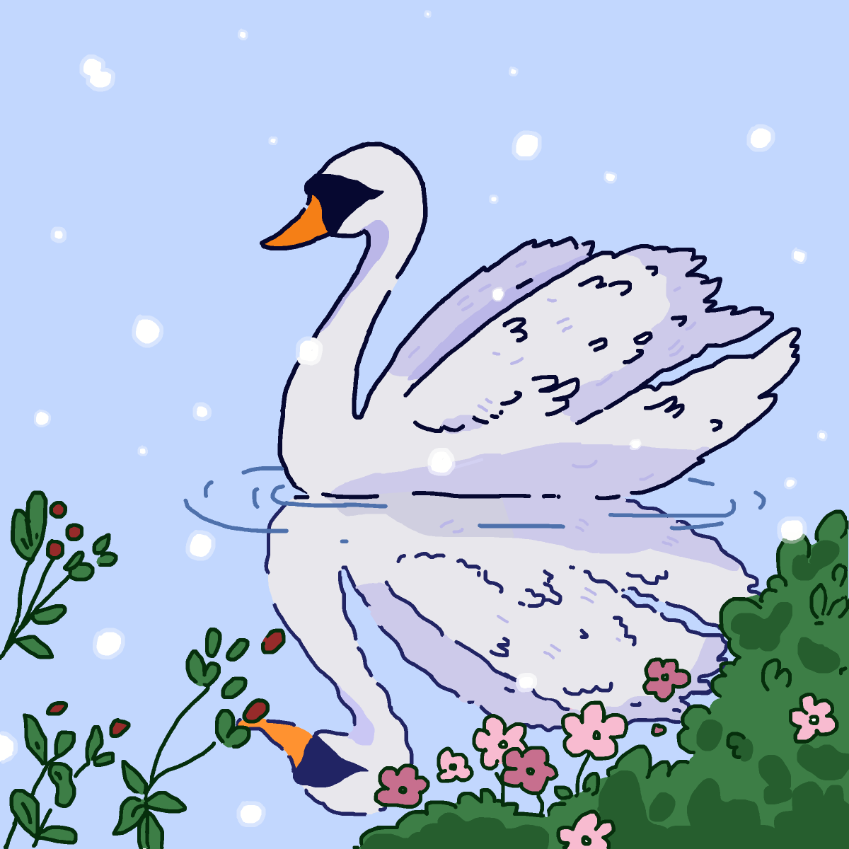 Swan drawing by paigey-doodle