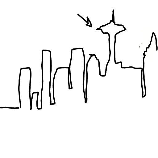 Space Needle drawing by Guardianoflives
