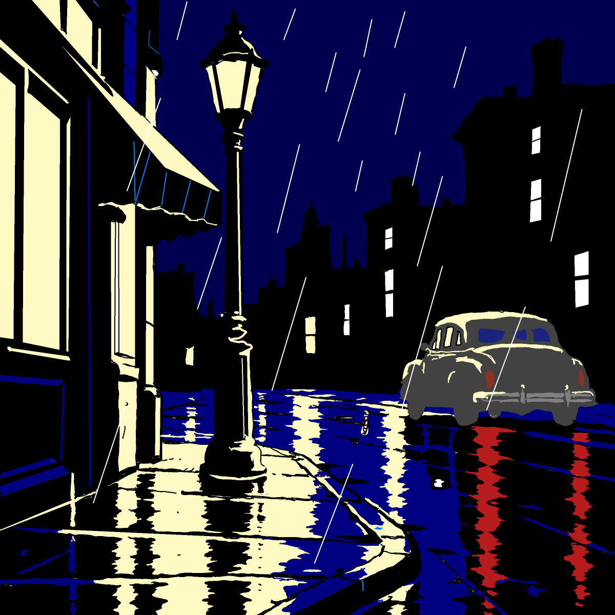 Rainy Street drawing by Guardianoflives