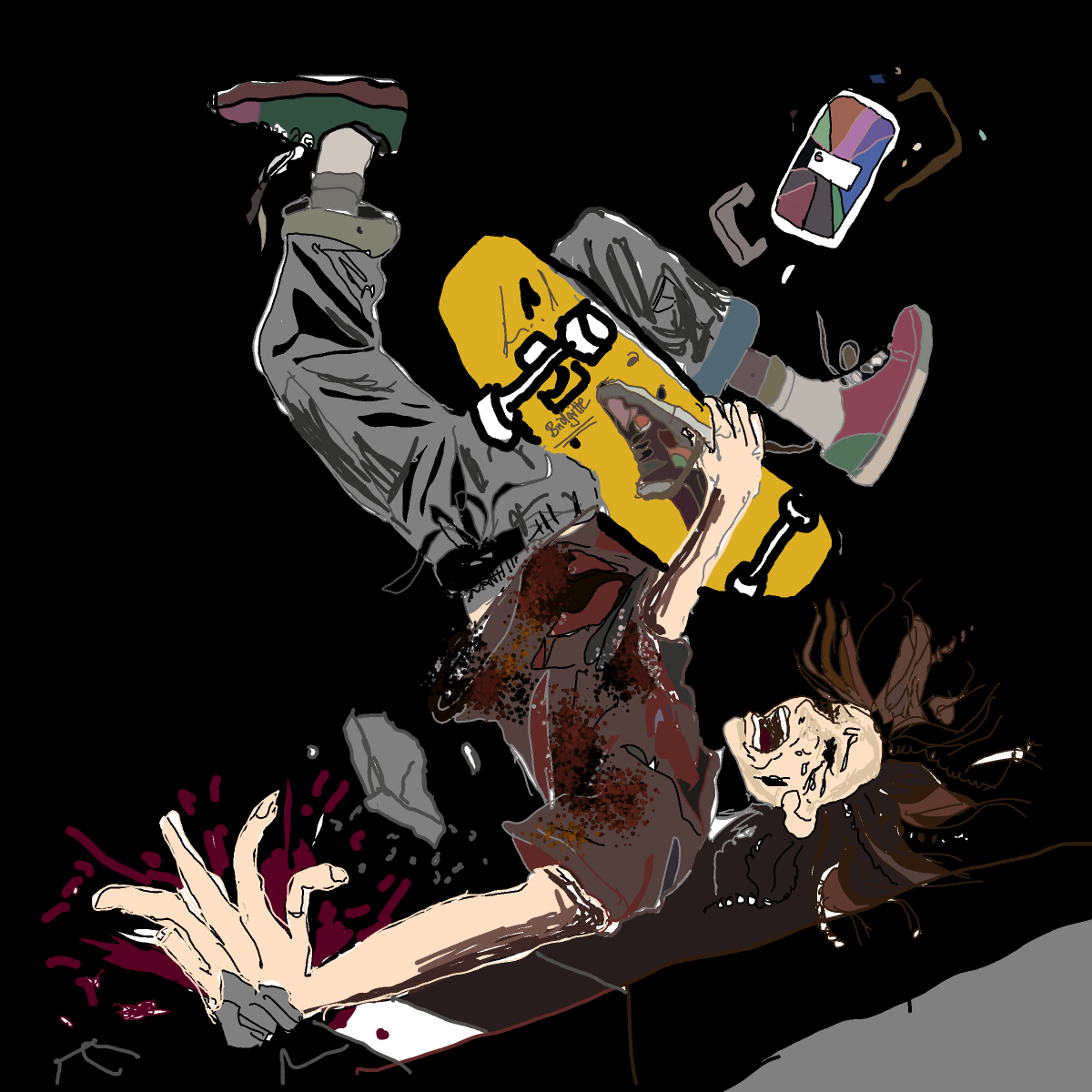 Skateboard drawing by Bridgitte