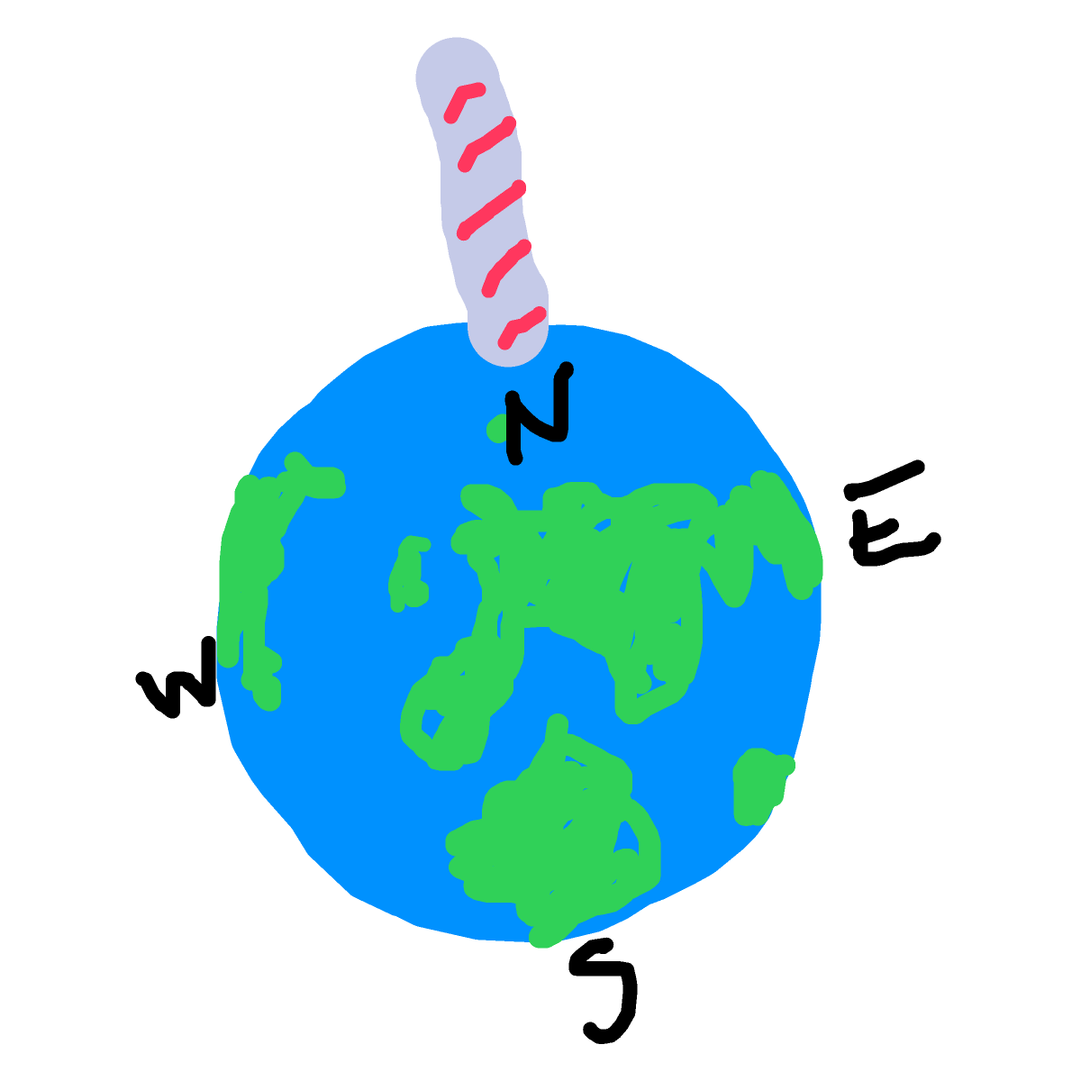 North Pole drawing by paint-brush