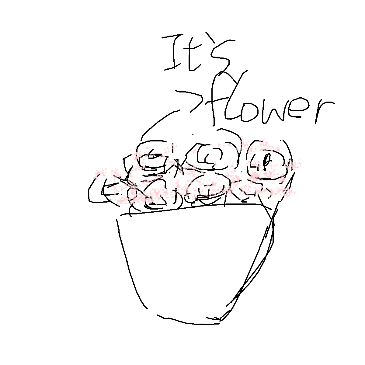 Bouquet drawing by dust
