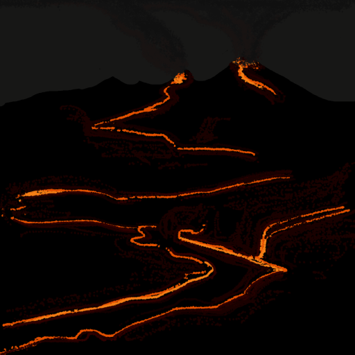 Volcano drawing by firecracker