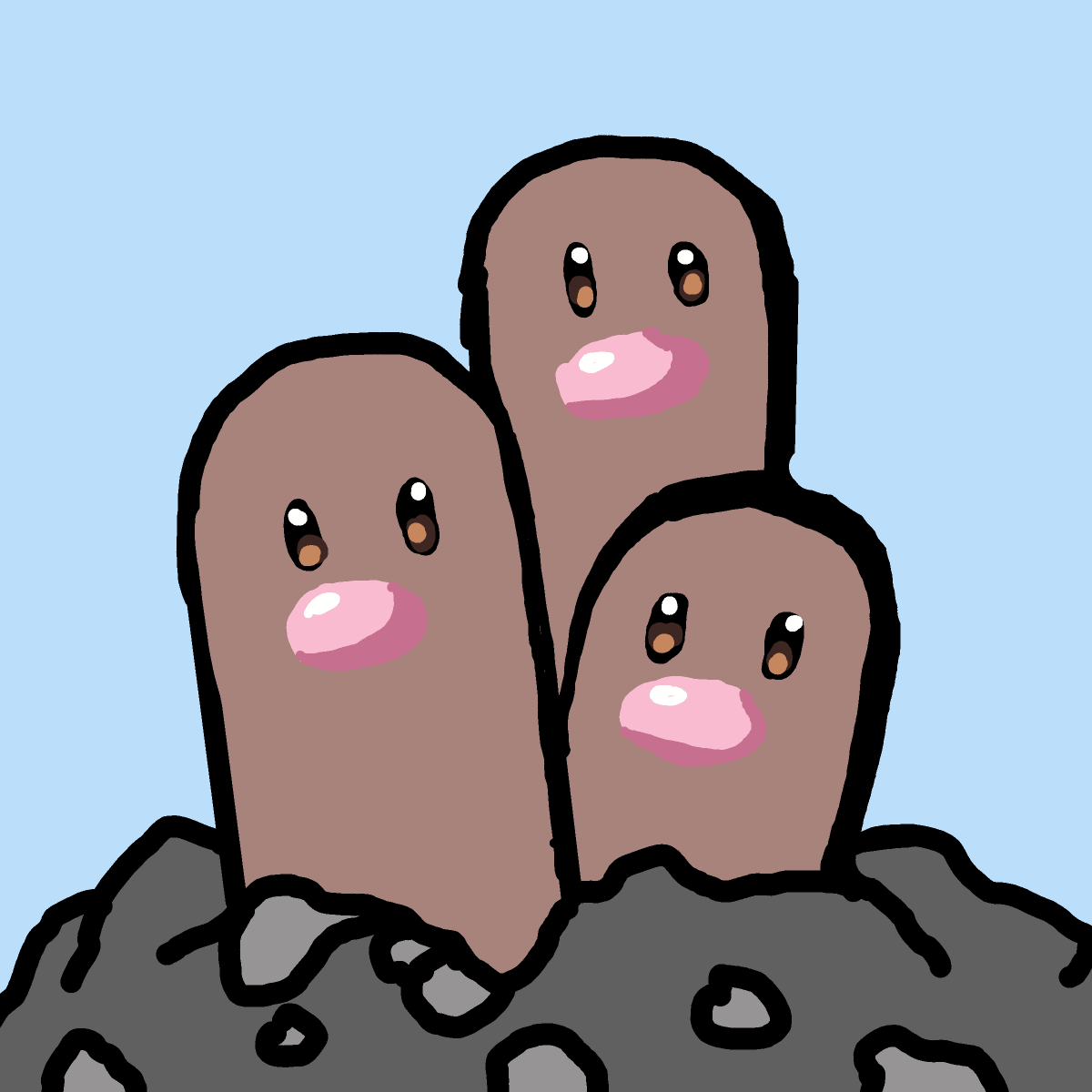Dugtrio drawing by gummy squirm