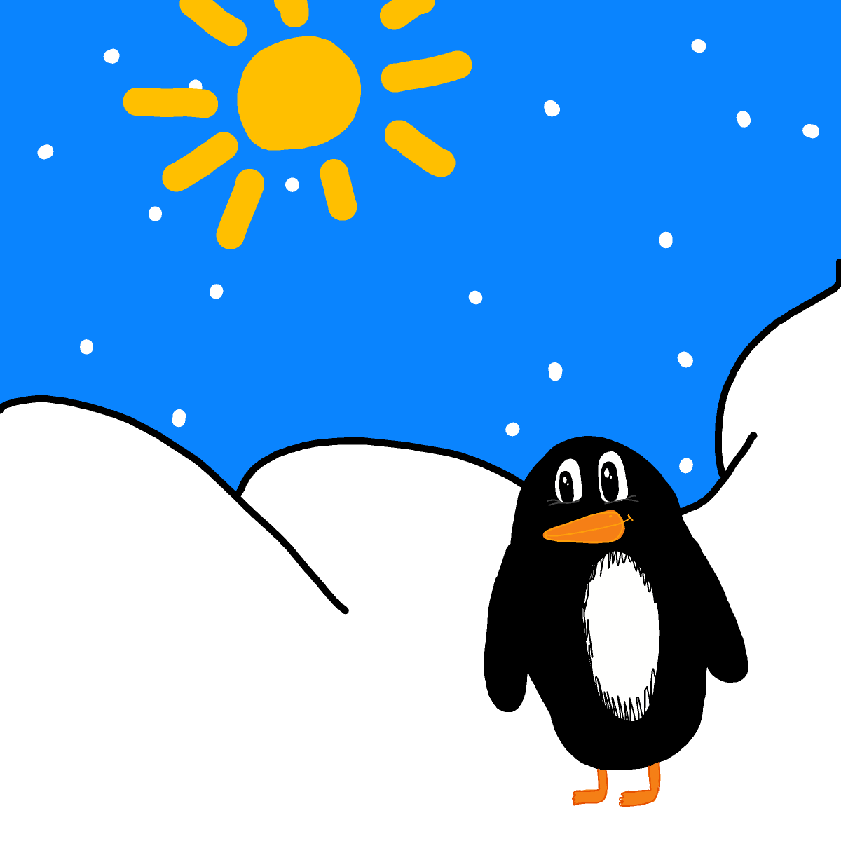 Penguin drawing by moon-plus-guru