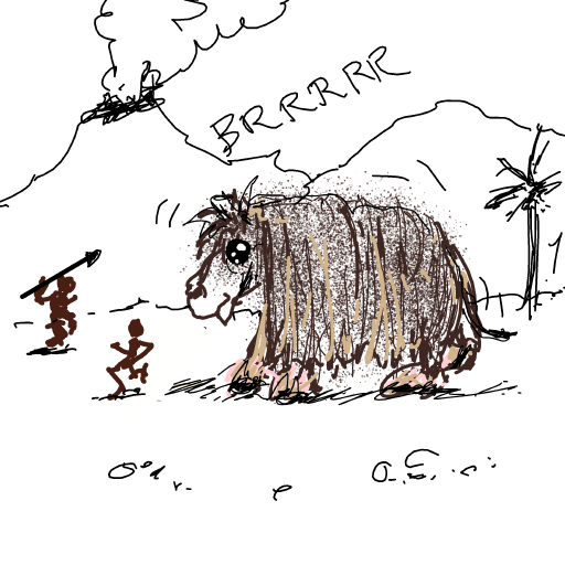 Mammoth drawing by Zizzle Bean