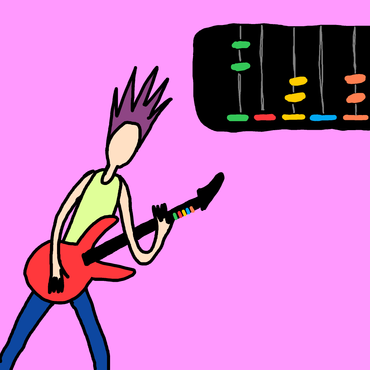 Guitar Hero drawing by marimou