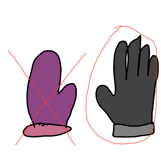Gloves drawing by Shandi