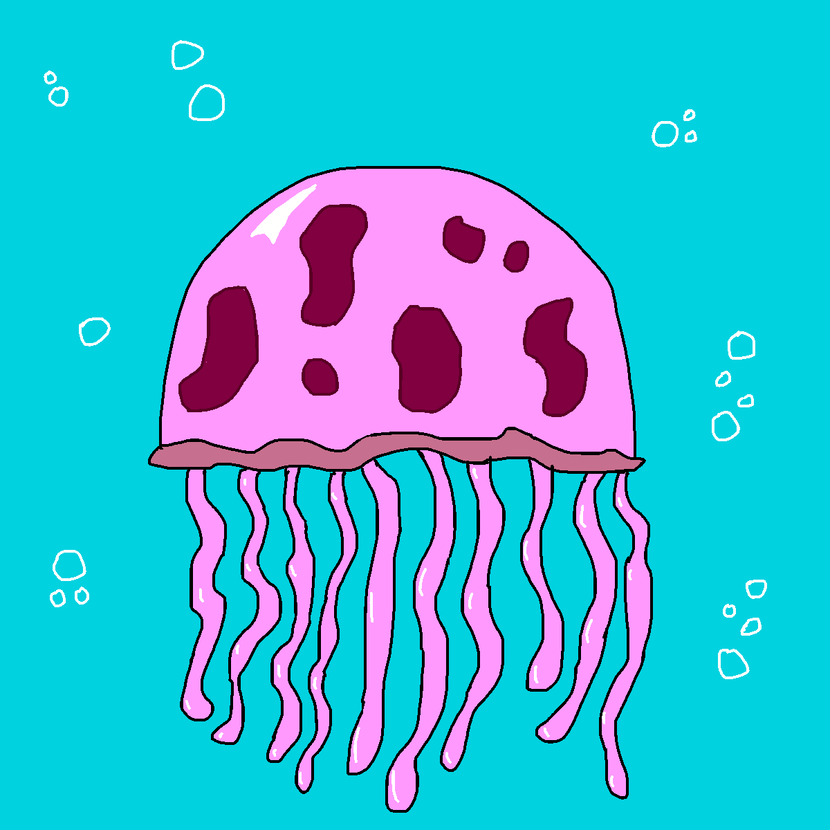 Jellyfish drawing by pancakes palette